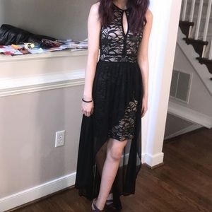 Morgan & Co Black/Nude Prom Dress